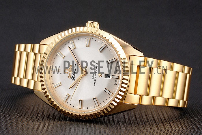 Omega Globemaster White Diak Gold Case And Bracelet