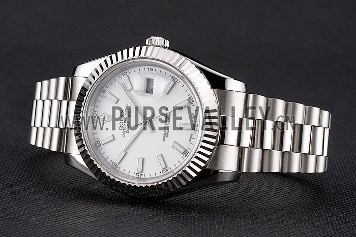 Swiss Rolex Datejust White Dial Stainless Steel Case And Bracelet