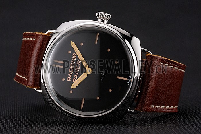 Panerai Radiomir Vintage SLC PAM425 Black Dial Stainless Steel Case Brown Leather Strap