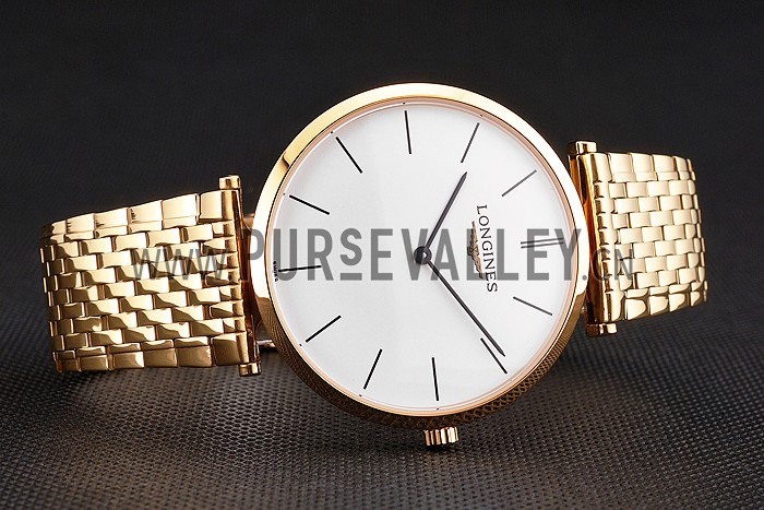 Swiss Longines Grande Classique White Dial Gold Case And Bracelet