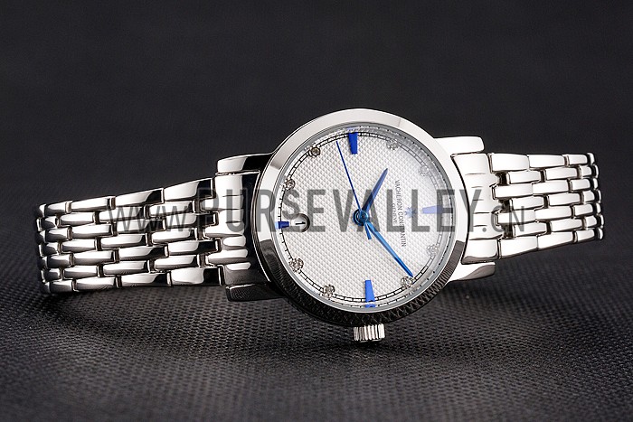 Vacheron Constantin Fine White Dial Blue Marks Stainless Steel Case And Bracelet