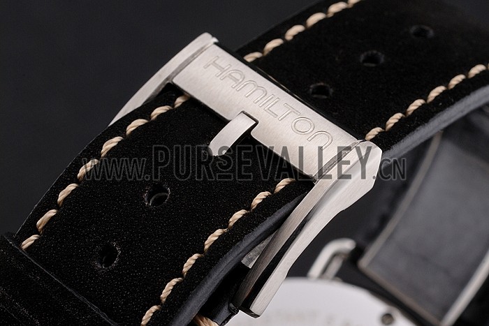 Hamilton Navy Pioneer Small Second White Dial Stainless Steel Case Black Leather Strap