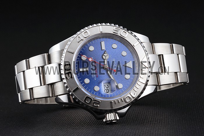 Swiss Rolex Yacht-Master Blue Dial Stainless Steel Case And Bracelet