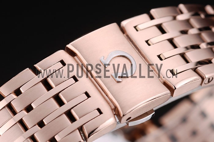 Omega Swiss DeVille Rose Gold Bezel Roman Numbers Brown Dial 7610