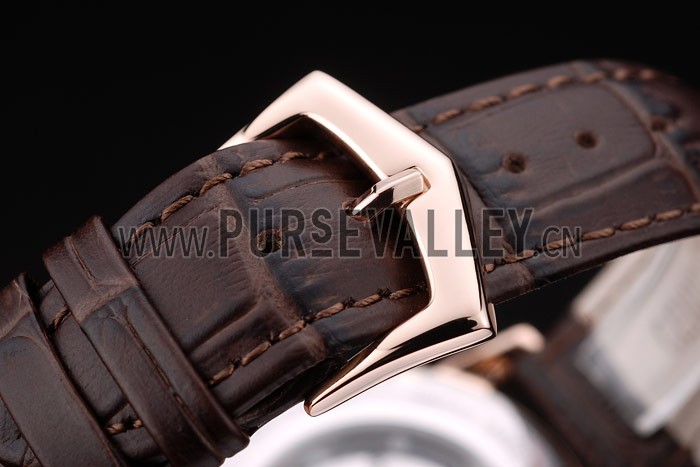 Patek Philippe Swiss Calatrava Ribbed Bezel White Dial Brown Leather Strap 7647