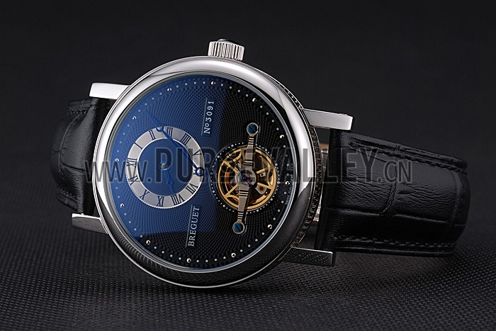 Breguet Classique Complications Stainless Steel Case Black Leather Strap 80158