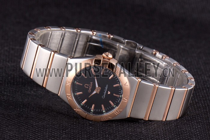 Omega Constellation Rose Gold Bezel Two Tone Band som100 621480