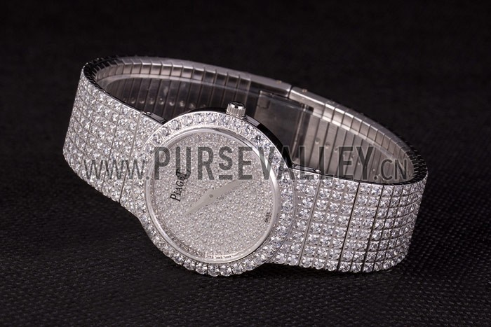 Piaget Swiss Limelight Diamonds Encrusted Stainless Steel Watch 80297