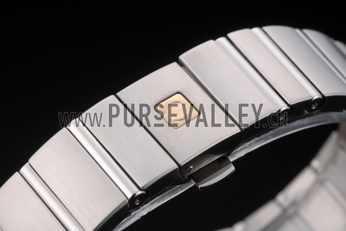 Swiss Lady Omega Constellation Crystal Encrusted Bezel Silver Radial Dial 80291