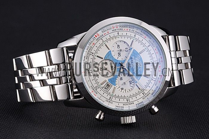 Breitling Transocean Chronograph Unitime White Dial Stainless Steel Case And Bracelet 622226