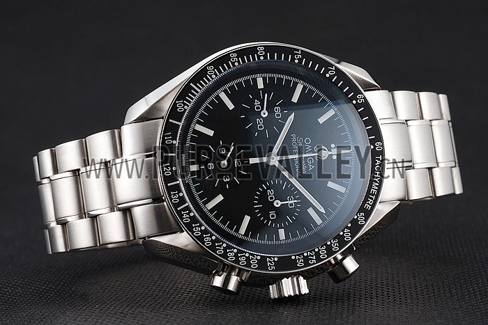 Swiss Omega Speedmaster Professional Black Dial Stainless Steel Case And Bracelet
