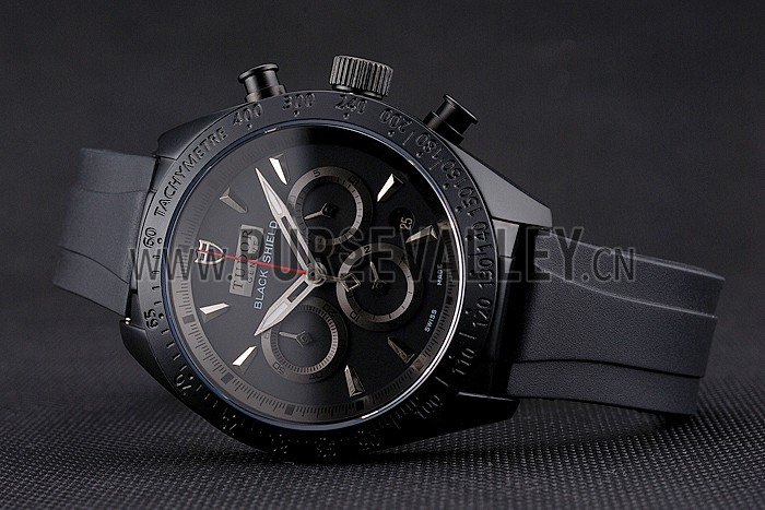 Tudor Fastrider Black Shield Black Dial Silver Markings Black Case Black Rubber Strap