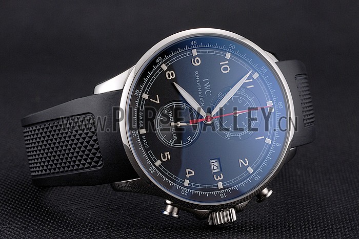 IWC Portugieser Yacht Club Black Dial Stainless Steel Case Black Rubber Strap