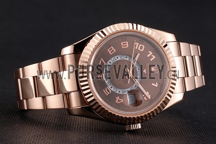 Rolex Sky Dweller Brown Dial Rose Gold Case Ad Bracelet