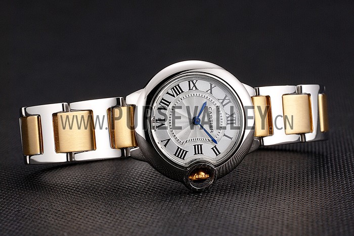 Cartier Ballon Bleu 30mm White Dial Stainless Steel Case Two Tone Bracelet