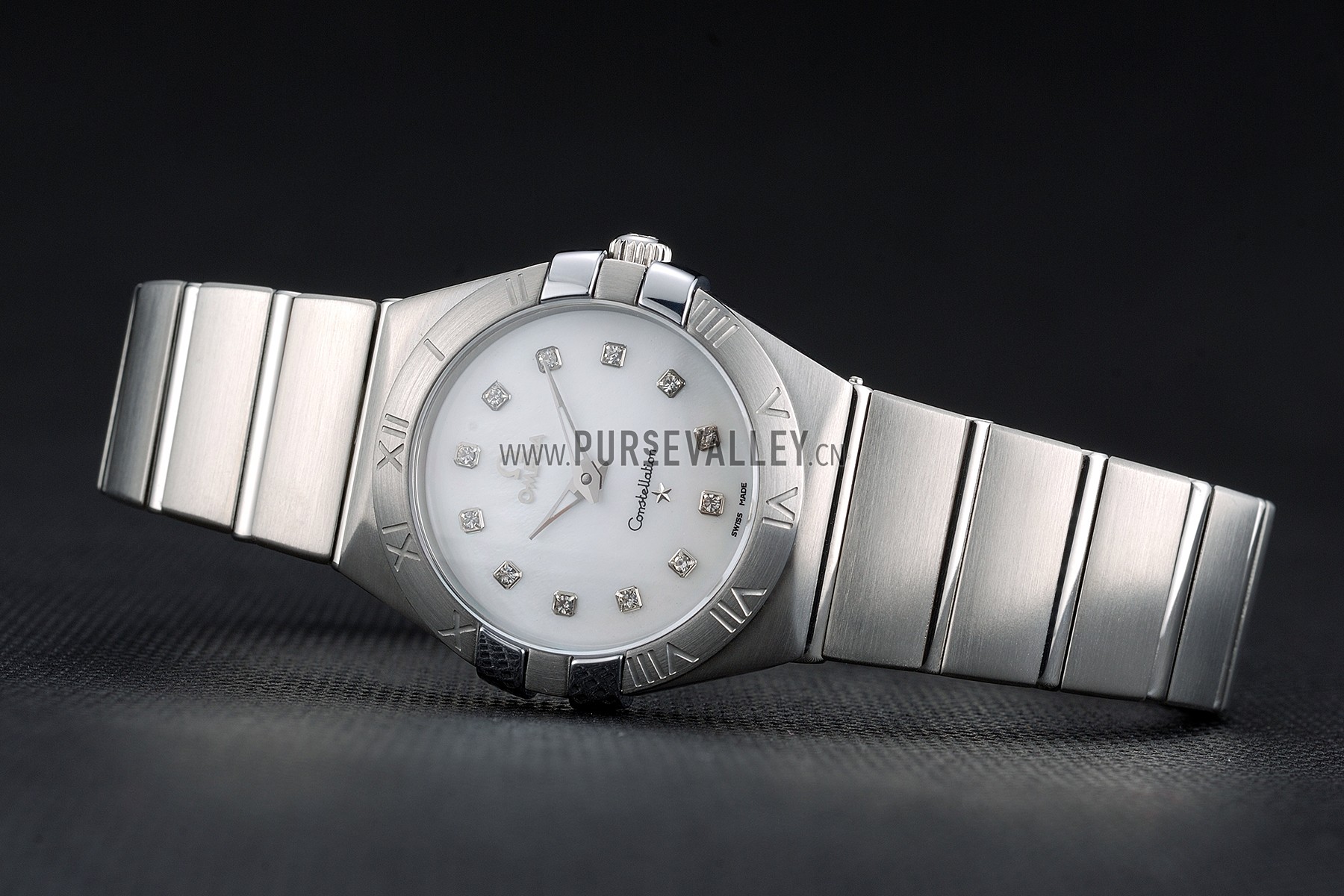 Swiss Lady Omega Constellation Stainless Steel Bracelet Silver Dial 80290