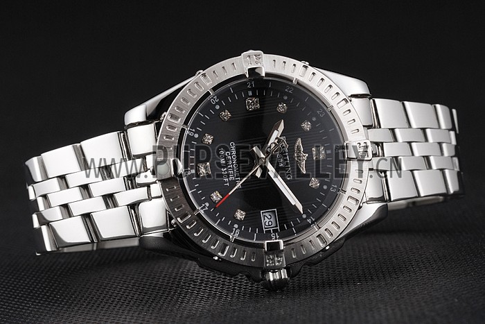 Breitling Colt Lady Black Dial Diamond Hour Marks Stainless Stees Case And Bracelet