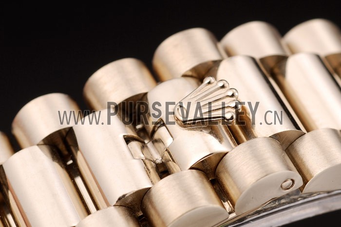 Rolex Swiss DayDate Gold Stainless Steel Ribbed Bezel Black Dial 41998