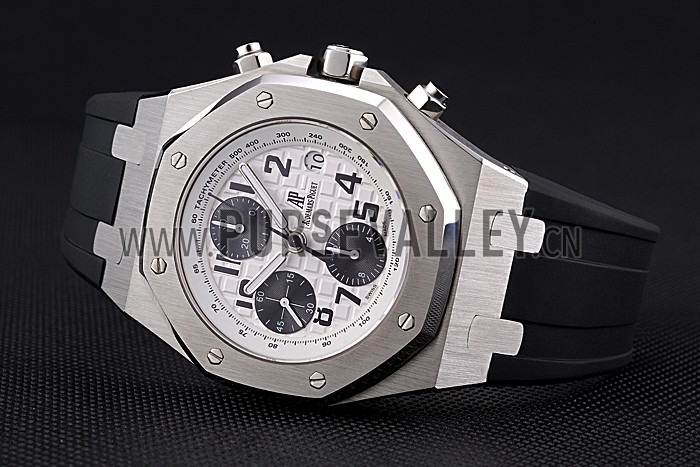 Swiss Audemars Piguet Royal Oak Offshore White Dial Stainless Steel Casr Black Rubber Strap 622851