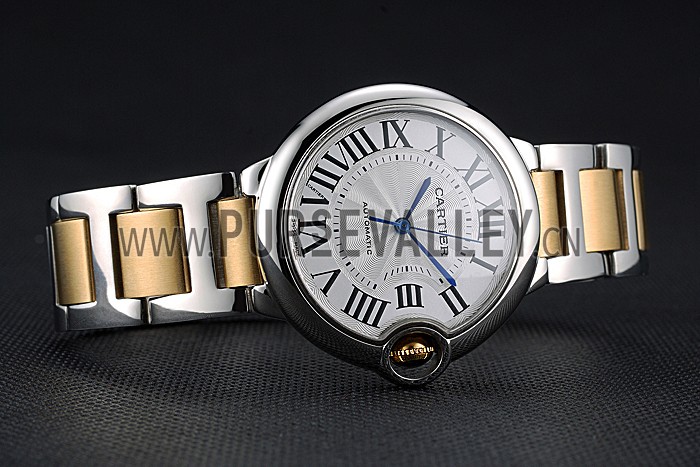 Swiss Cartier Ballon Bleu 36mm Silver Dial Stainless Steel Case Two Tone Gold Bracelet 622878