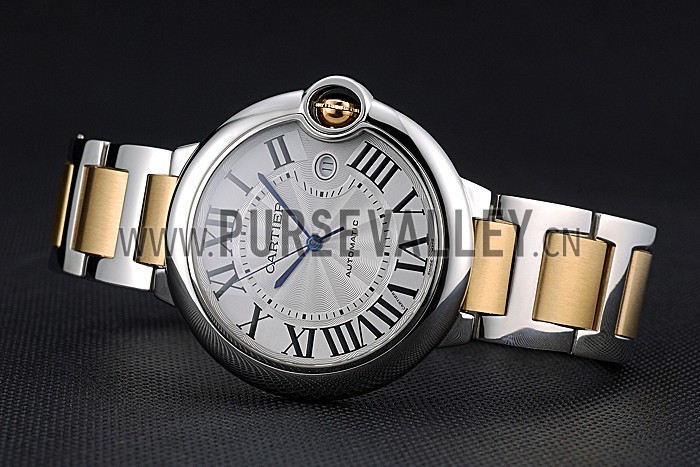 Swiss Cartier Ballon Bleu 42mm Silver Dial Stainless Steel Case Two Tone Gold Bracelet 622877