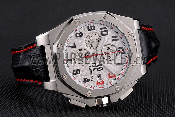 Audemars Piguet Royal Oak Offshore Shaquille O'Neal White Dial Stainless Steel Case Black Leather Strap