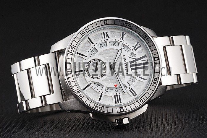 Cartier Calibre De Cartier Small Seconds White Dial Stainless Steel Case And Bracelet