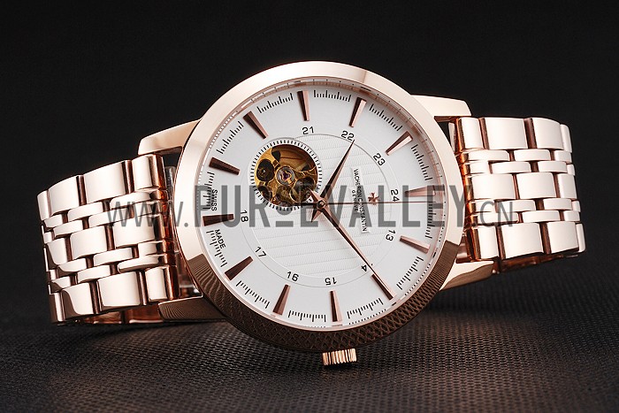 Vacheron Constantin Tourbillon White Dial Rose Gold Case And Bracelet