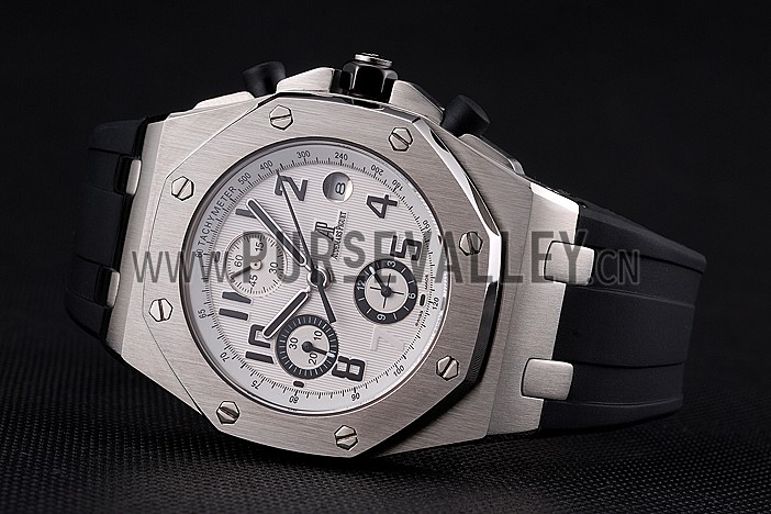 Swiss Audemars Piguet Royal Oak Offshore White Dial Stainless Steel Case Black Rubber Strap 622853
