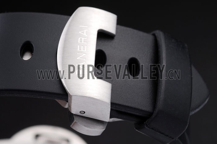 Panerai Luminor Brushed Stainless Steel Case Black Dial Black Rubber Strap 98163