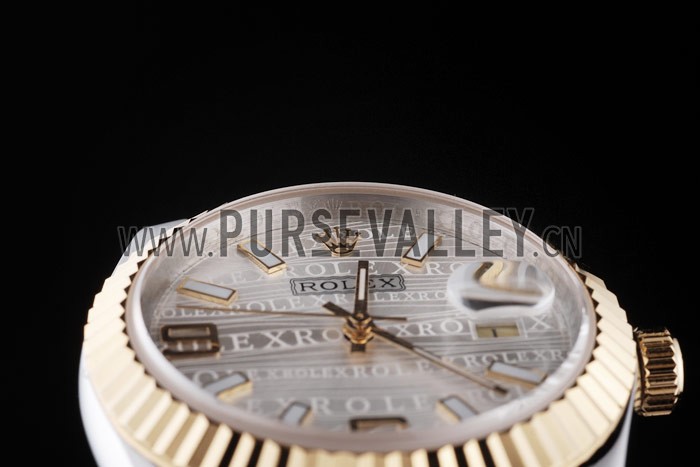 Rolex DateJust Two Tone Stainless Steel 18k Gold Plated Silver Dial 98084