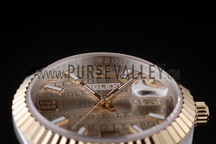 Rolex DateJust Two Tone Stainless Steel 18k Gold PlatedGold Dial