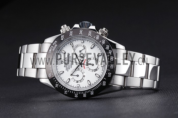 Rolex Daytona Stainless Steel Black Enameled White Dial