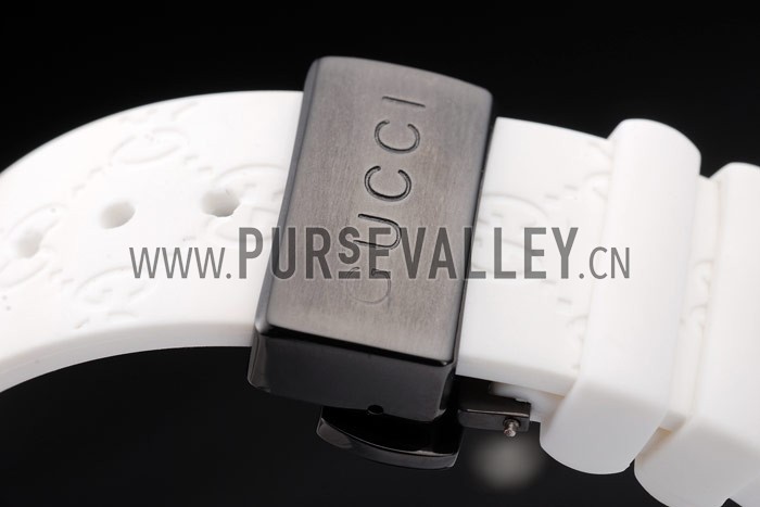 Gucci White Rubber Band White Round Dial 2165-301