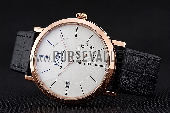Piaget Altiplano Gold Case White Dial Black Leather Bracelet 622628