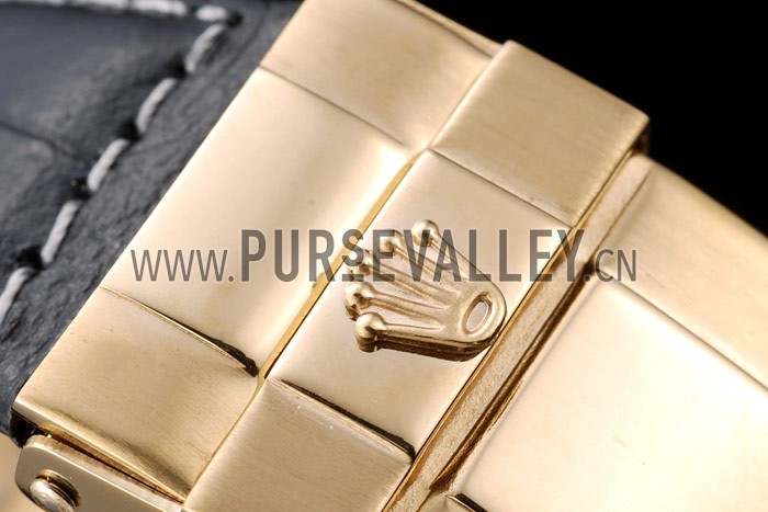 Rolex Daytona Gold Case Crystal Studded Bezel Black Dial