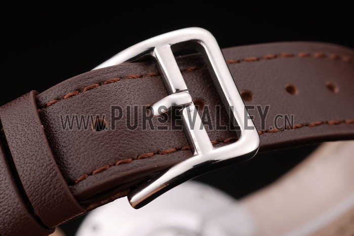 Hermes Classic MOP Dial Brown Leather Strap