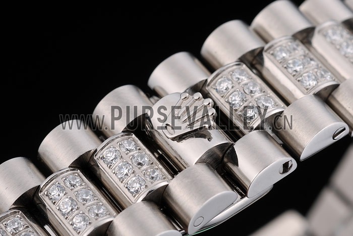 Rolex DayDate Diamond Plated Stainless Steel Bracelet Diamond Plated Dial 41986