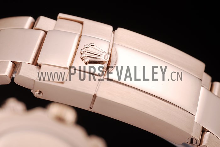 Rolex Daytona Rose Gold Plated Stainless Steel Bezel Rose Gold Dial