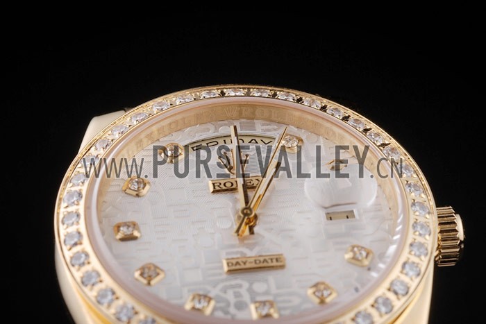 Rolex Day-Date 18k Yellow Gold Plated Stainless Steel White Dial