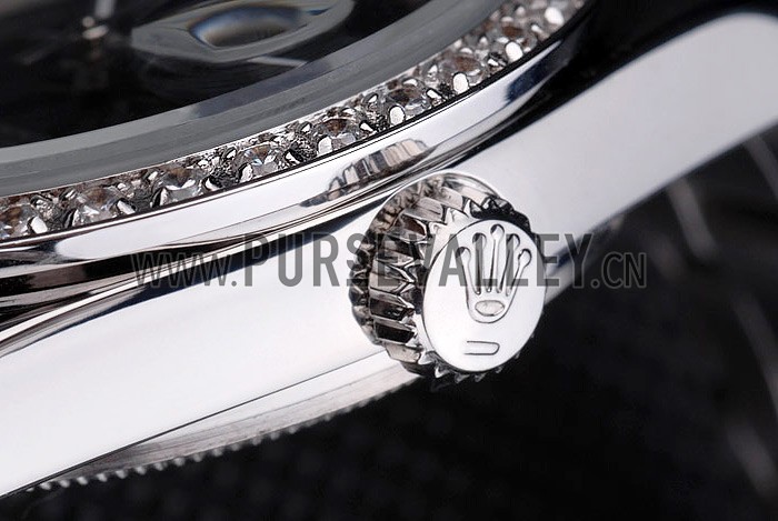 Rolex DateJust Black Dial Diamond Bezel Stainless Steel Bracelet