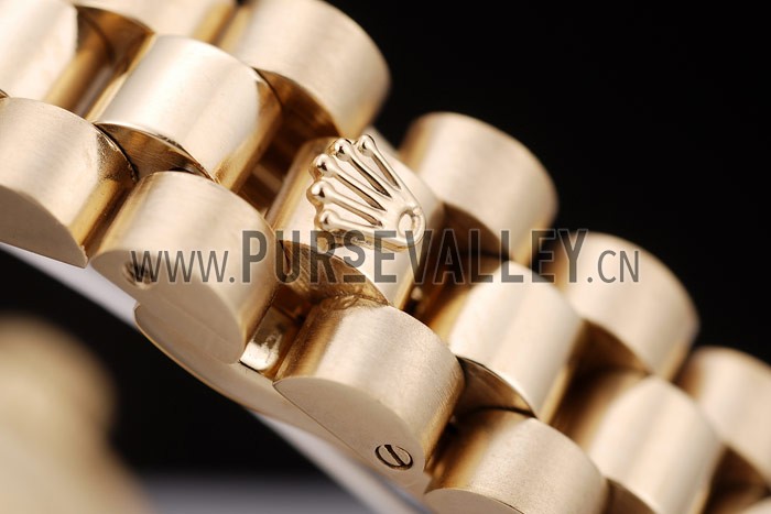 Rolex DateJust Ribbed Pattern Gold Bezel Gold Dial