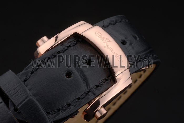 Breguet Classique Complications Rose Gold Case Black Leather Strap 80156