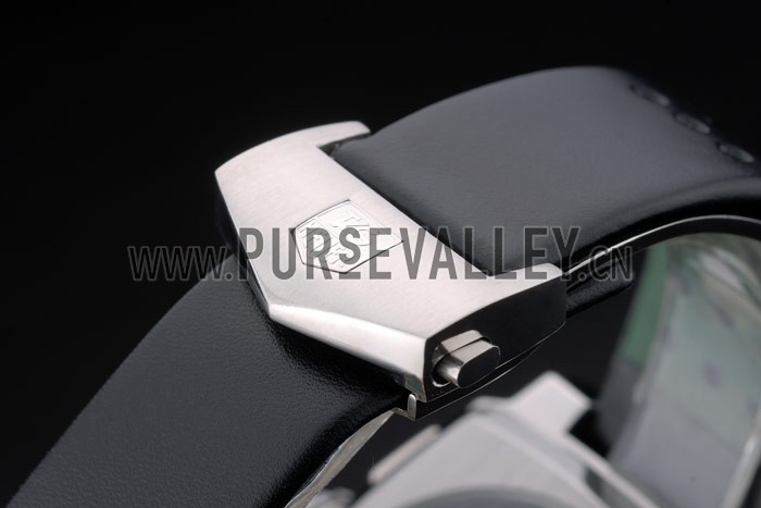 Tag Heuer Monaco Black-Green Perforated Leather Strap Black Dial 80308