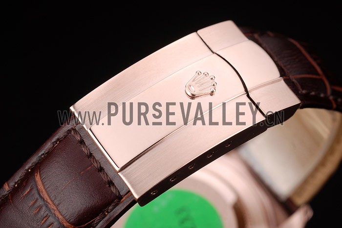 Rolex Daytona Rose Gold Case Brown Dial Brown Leather Strap