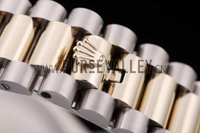 Rolex DateJust Gold Ribbed Pattern Bezel Black Dial