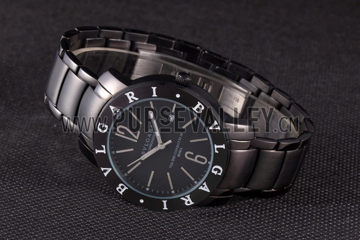Bvlgari Bvlgari 42mm Black Dial Black Steel Case Black Steel Bracelet