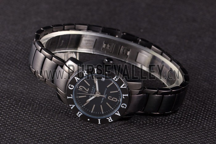Bvlgari Bvlgari 27mm Black Dial Black Steel Case Black Steel Bracelet