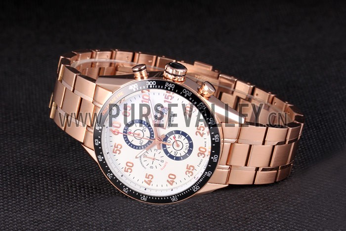 Tag Heuer Carrera Rose Gold Bracelet White Dial 801442