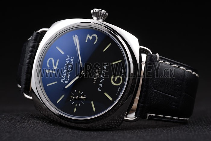 Panerai Radiomir Polished Stainless Steel Case Black Dial Black Leather Strap 98140